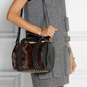 ALEXANDER WANG ROCKIE TEXTURED-LEATHER AND CALF